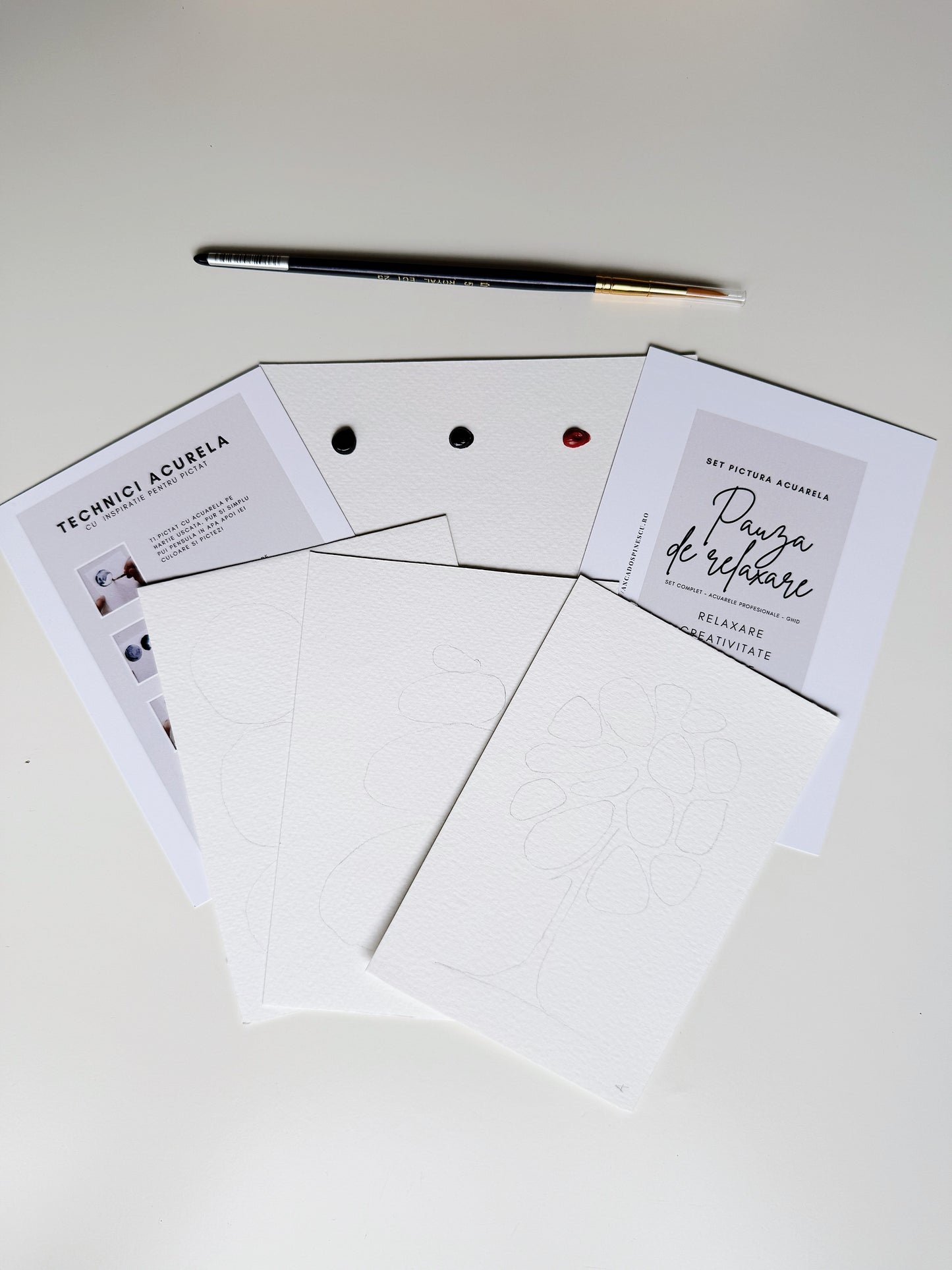 Set pictura Pauza de relaxare - Pictura pe numere in acuarela  - Handmade - Materiale profesionale