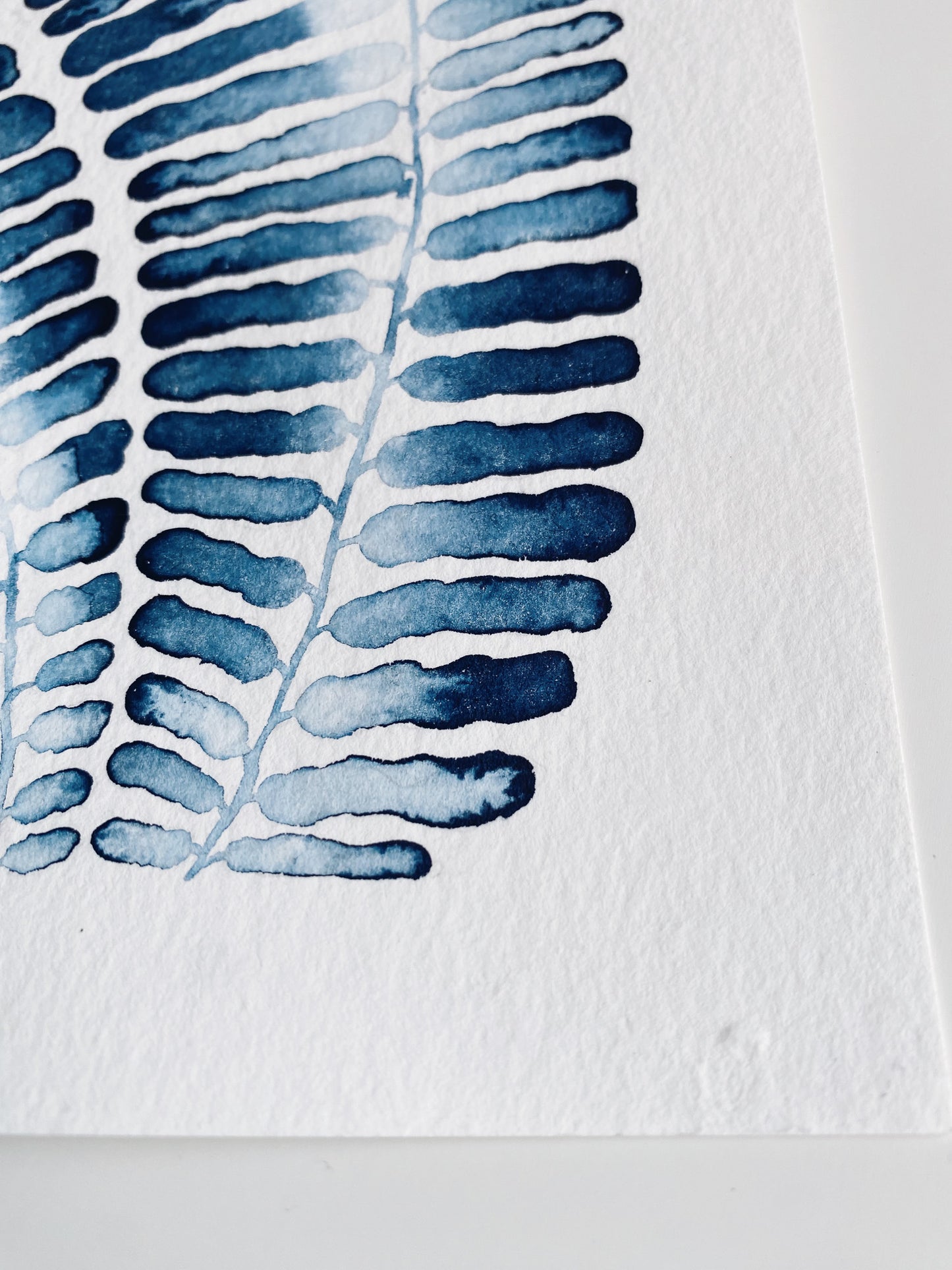 Bambus Original 15x23 - Frunze indigo minimal pictură acuarelă - B103