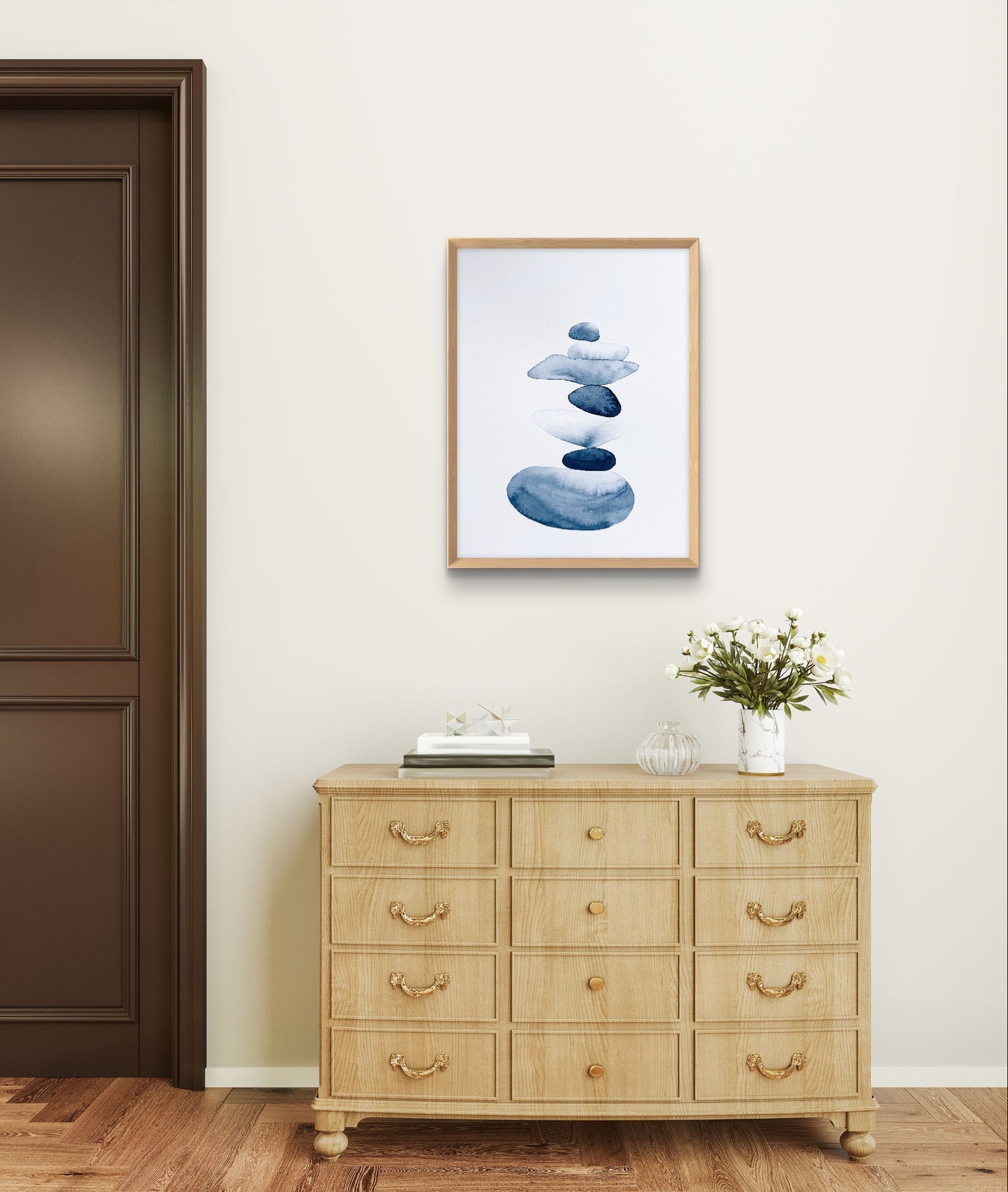 A4 Original - Zen Stones Collection - Fine Grain 3 - Pictura in acuarela