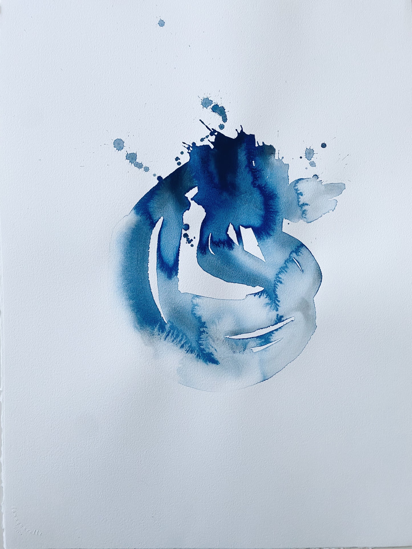 50x70 Original - Statement Breathe 2 - Fin Grain - Watercolor painting