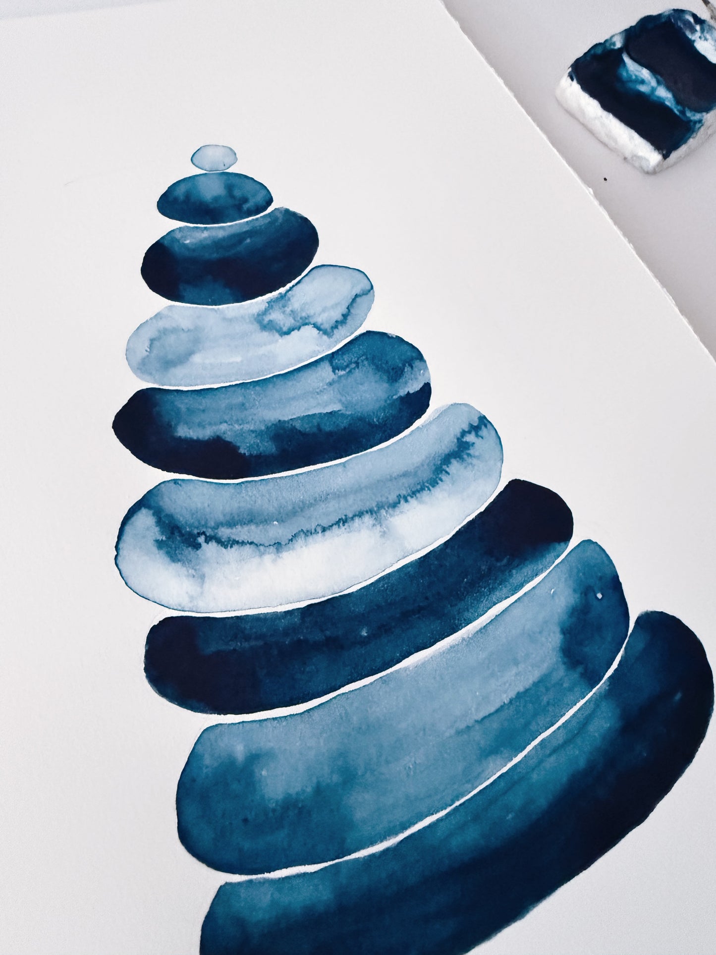 A4 Original - Zen Stones Collection - Hot Pressed 3 - Pictură în acuarelă 