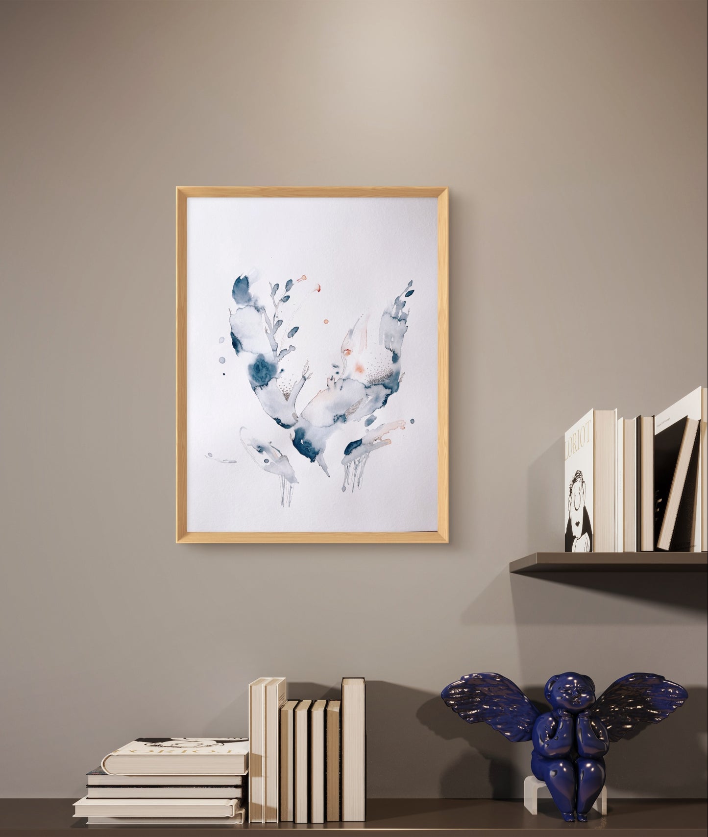 40x50 Original - Colectia Indigo Breathings 3 - Pictura în acuarela 