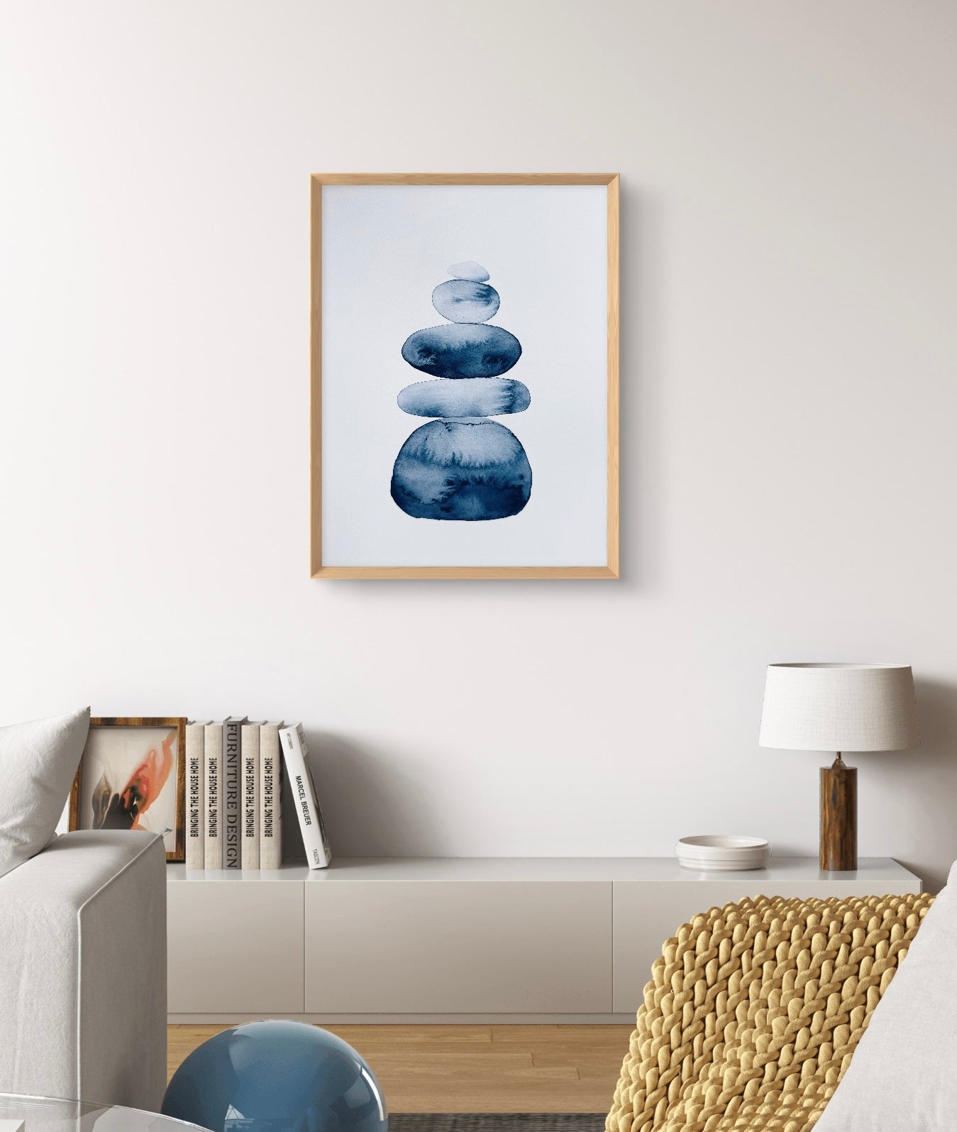 A4 Original - Zen Stones Collection - Fine Grain 1 - Pictură în acuarelă