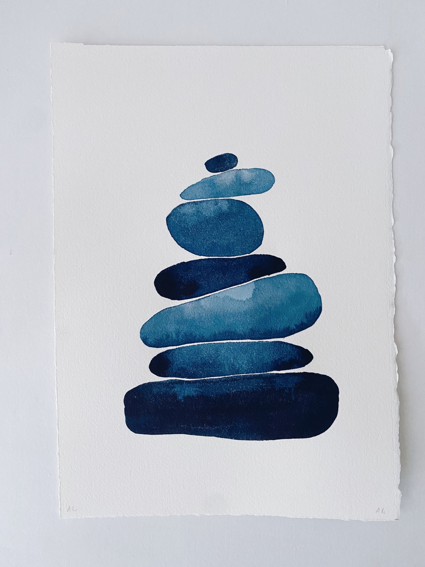 A4 Original - Colectia Zen Stones  - Cold Pressed 3 - Pictura in acuarela 