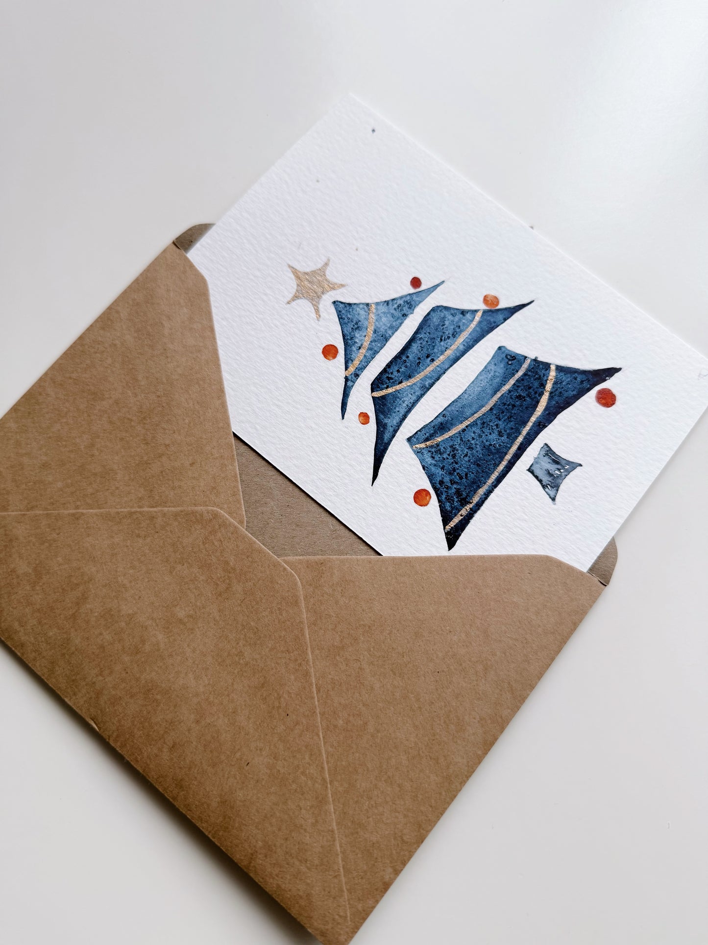 Set pictura 3 Cadouri de Craciun - Pictura pe numere in acuarela  - Handmade - Materiale profesionale + plicuri pentru cadou