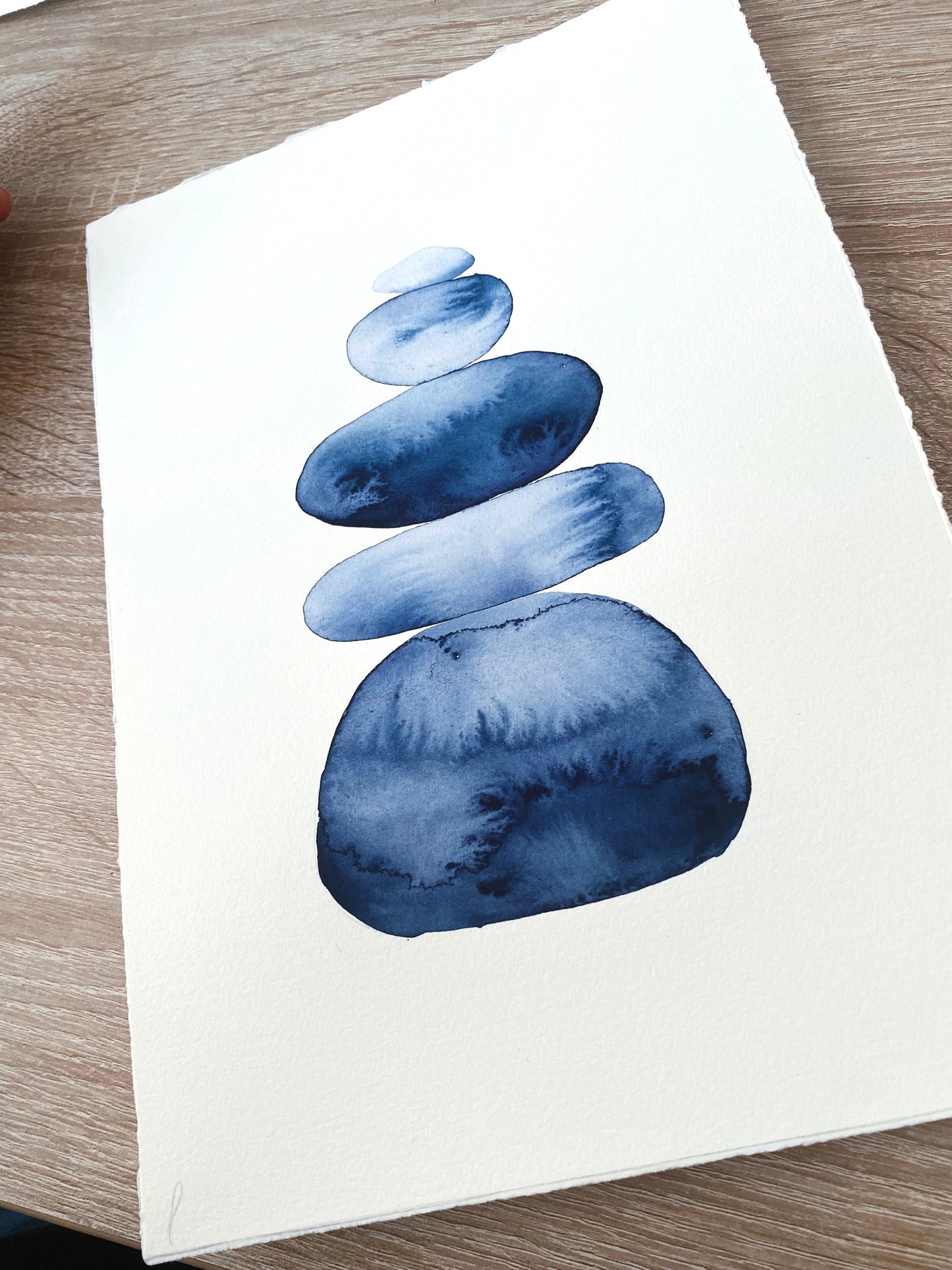 A4 Original - Zen Stones Collection - Fine Grain 1 - Pictură în acuarelă