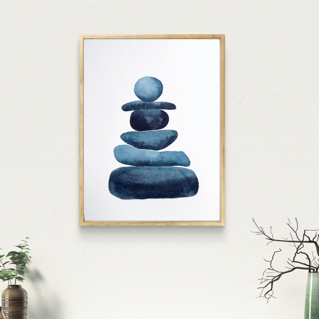 A4 Original - Colectia Zen Stones - Cold Pressed 1 - Pictura in acuarela