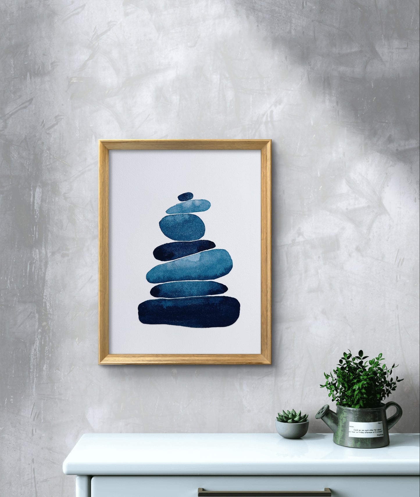A4 Original - Colectia Zen Stones  - Cold Pressed 3 - Pictura in acuarela 