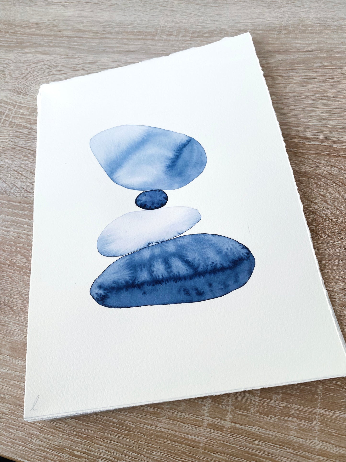 A4 Original - Zen Stones Collection - Fine Grain 2 - Pictură în acuarelă