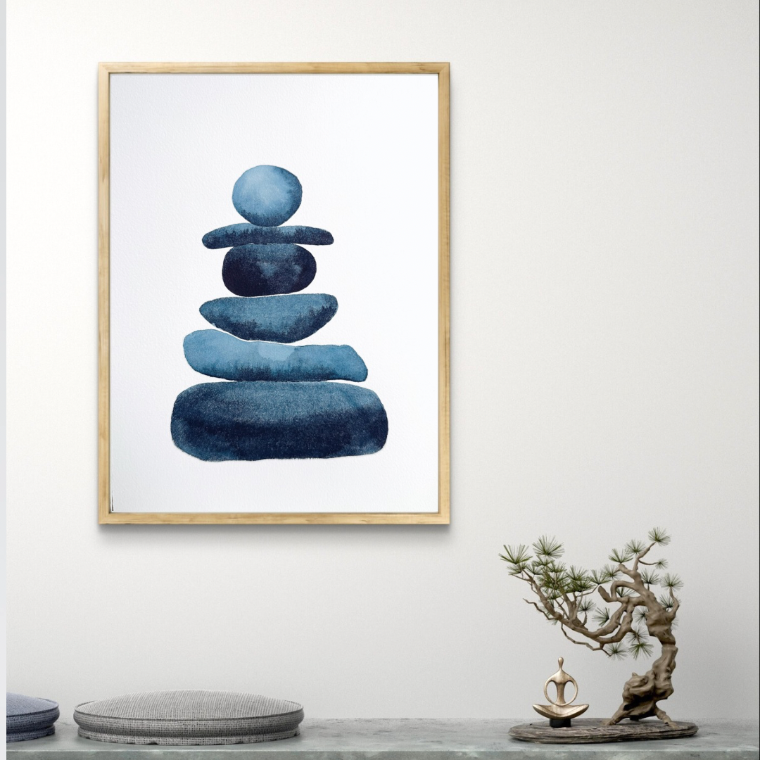 A4 Original - Colectia Zen Stones - Cold Pressed 1 - Pictura in acuarela