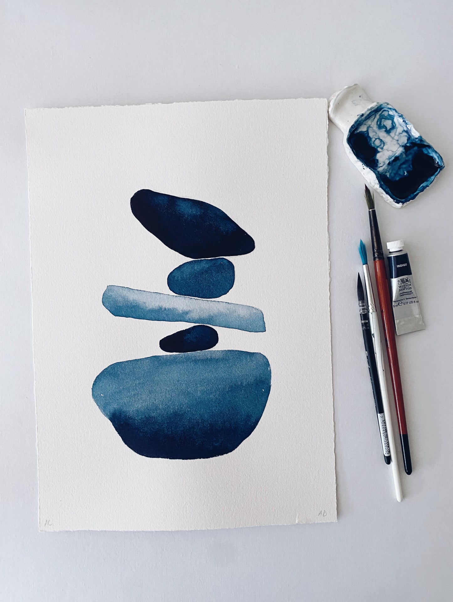 A4 Original - Colectia Zen Stones  - Cold Pressed 2 - Pictura in acuarela