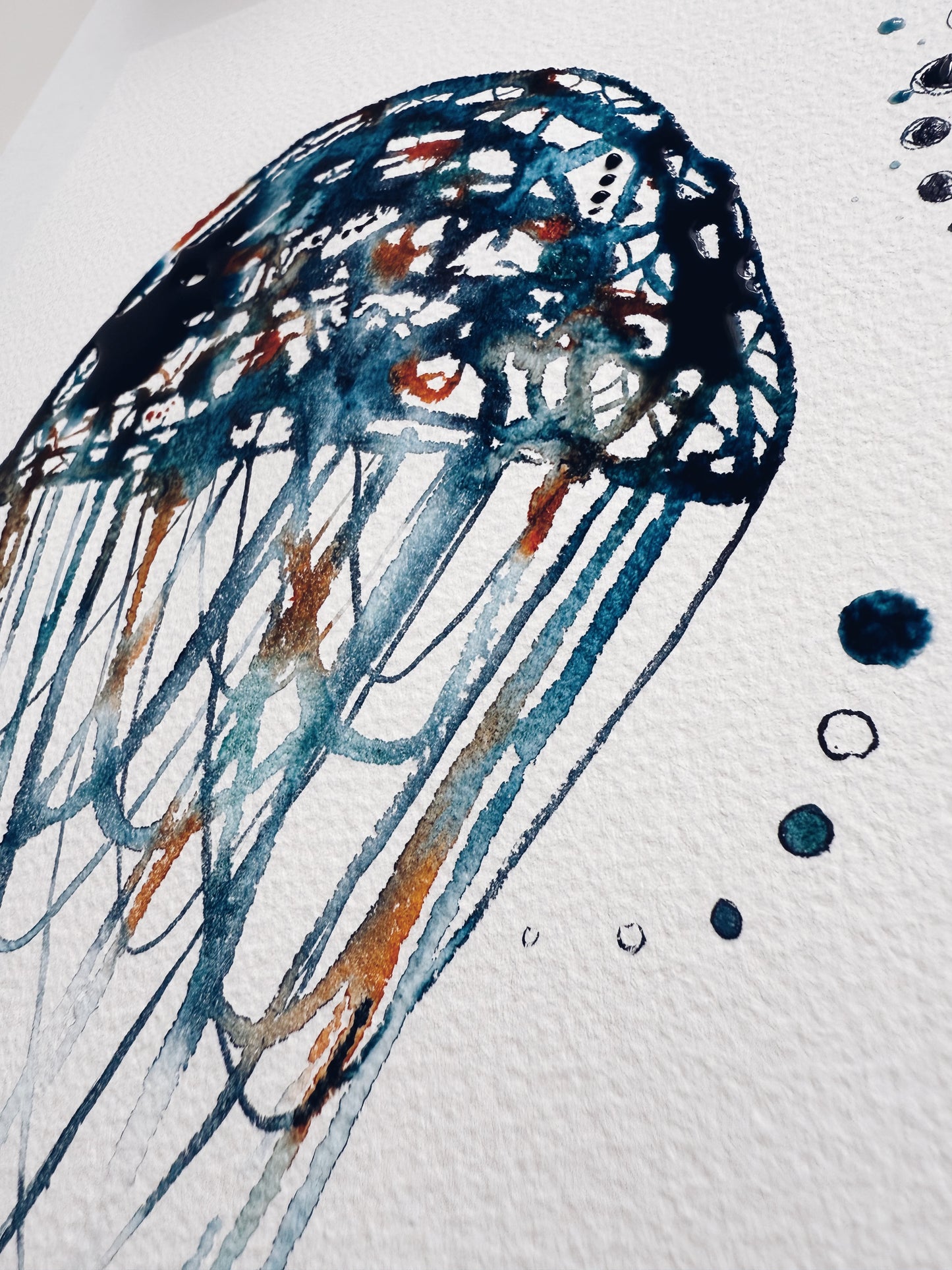 A4 Original - Imperfect Collection Jelly Fish - High Grain - Watercolor painting