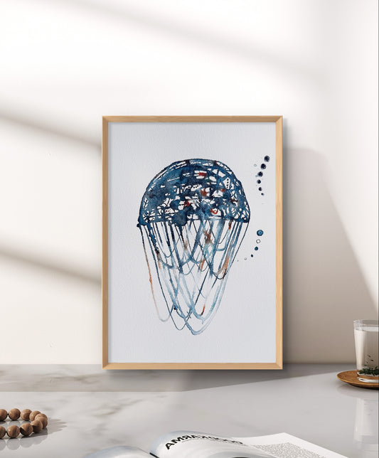 A4 Original - Imperfect Collection Jelly Fish - High Grain - Watercolor painting