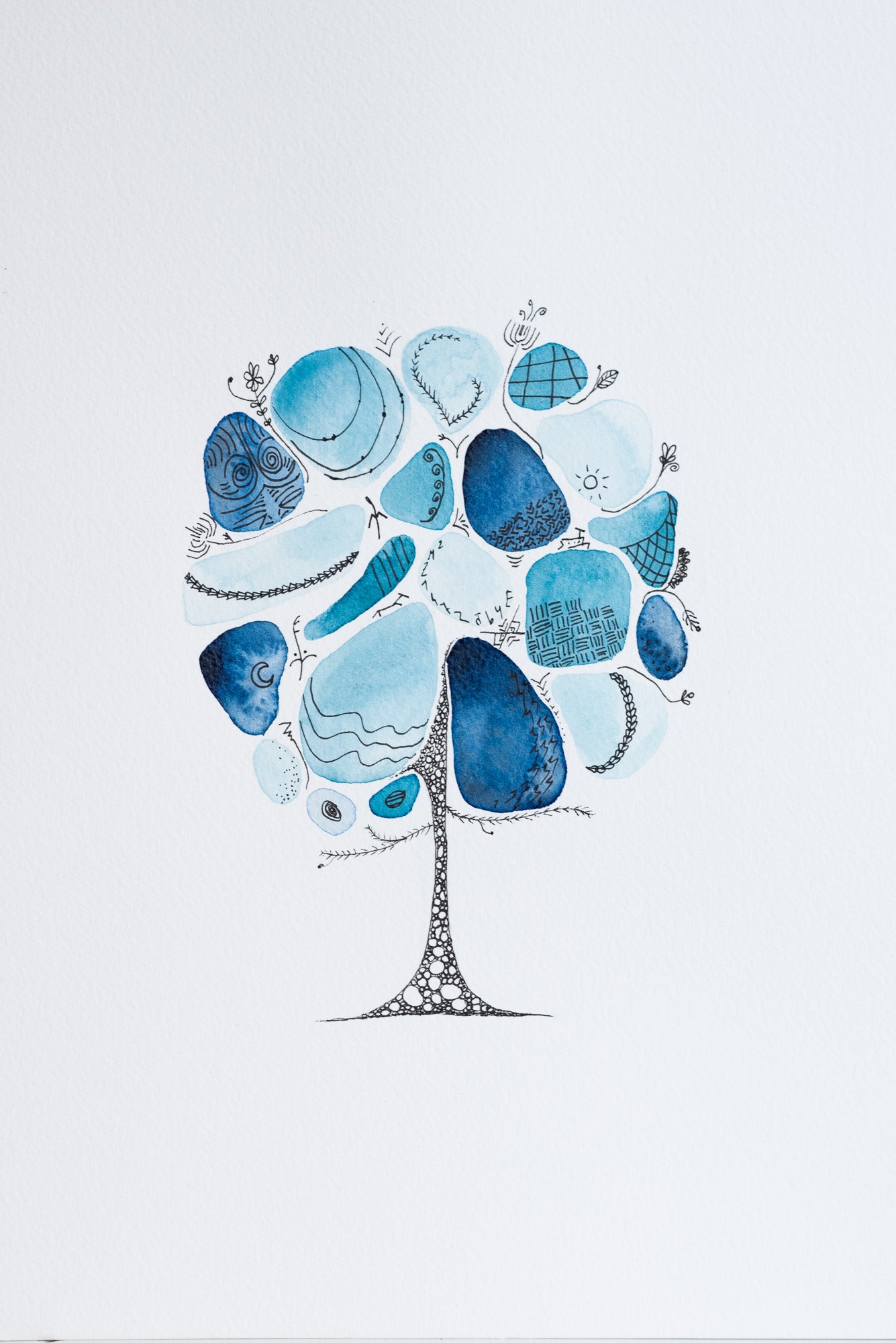 A4 Original - Arborele vieții pictură acuarelă - A103