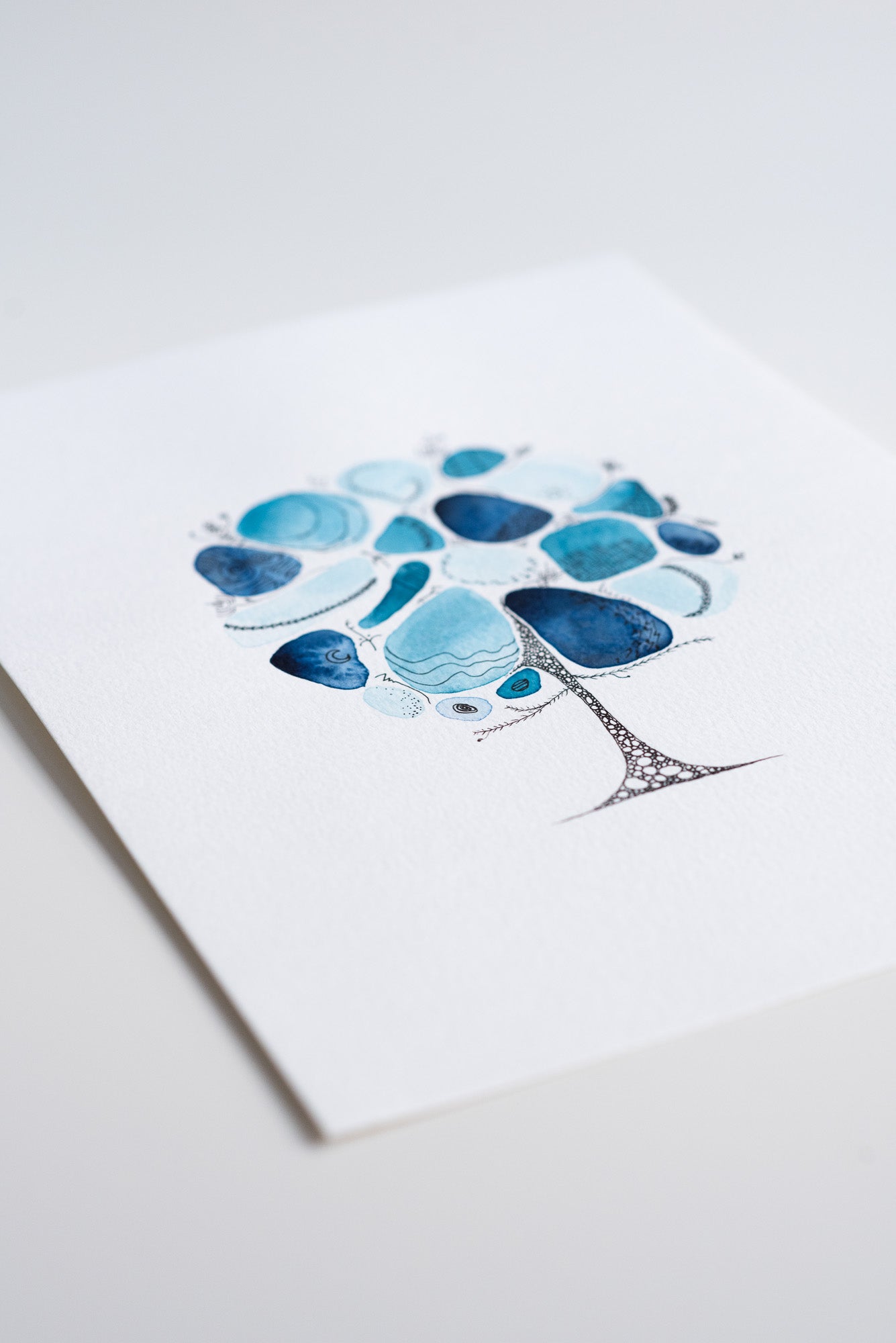 A4 Original - Arborele vieții pictură acuarelă - A103